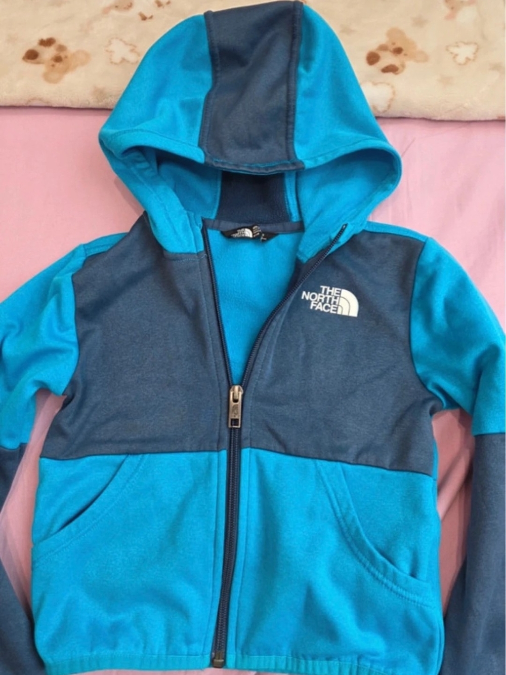 The North Face Kids Blue Two-Tone Zip Hoodie